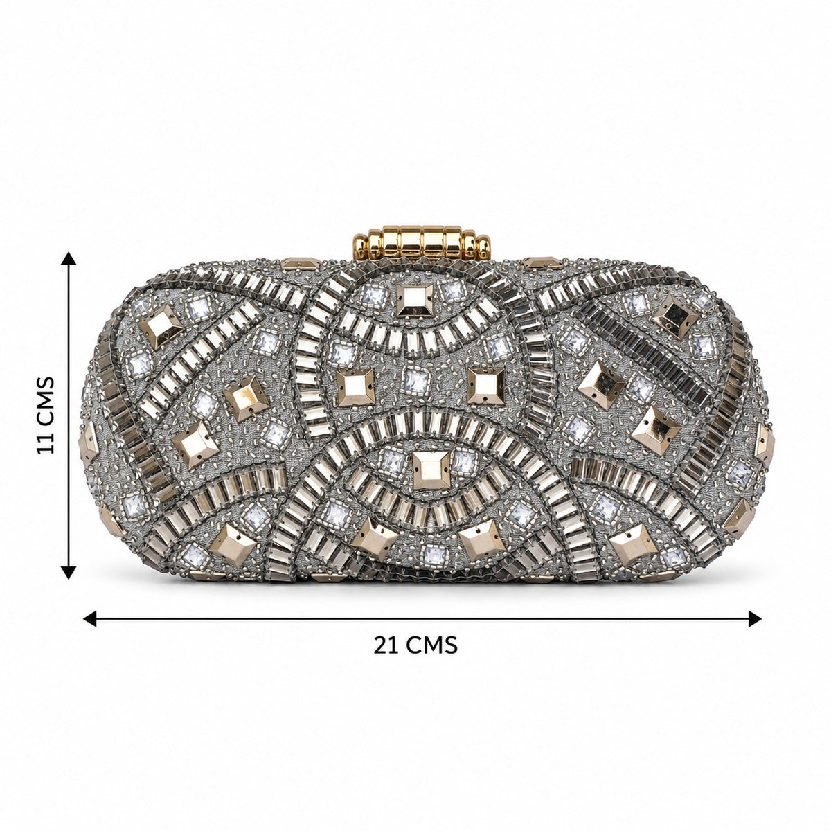 Embellished Silver Bridal Clutch