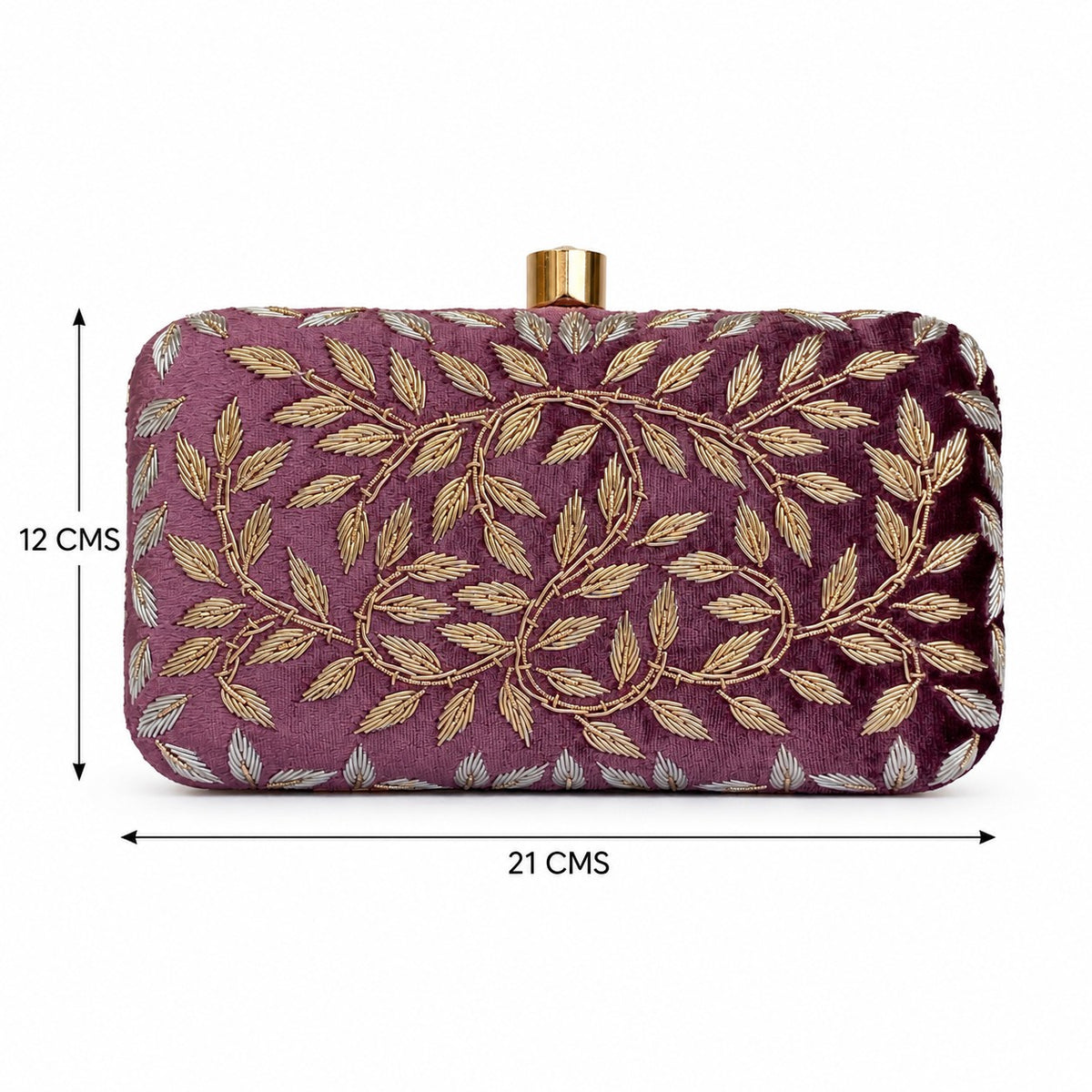 Lavender and Gold Zardozi embroidered Clutch