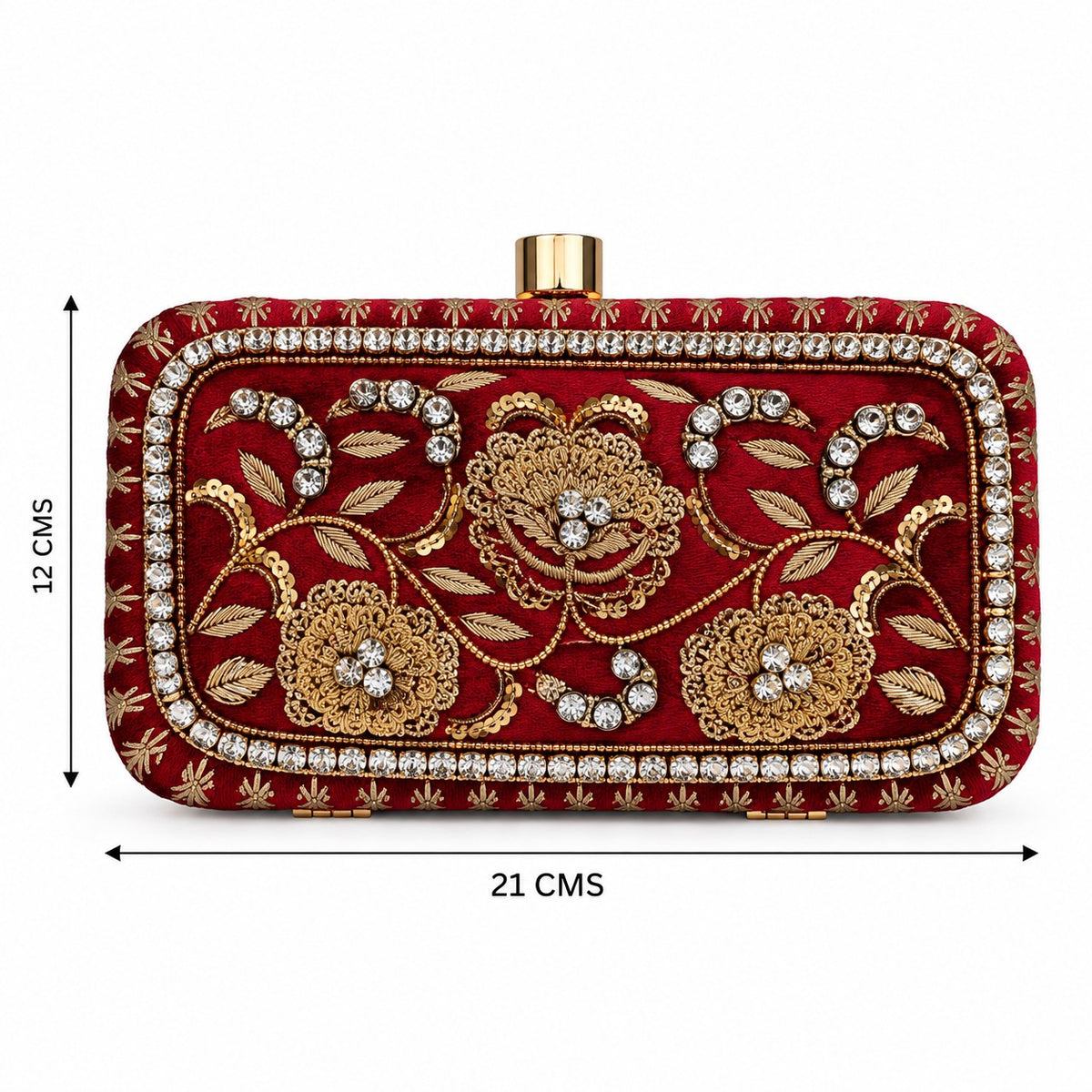 Embellished Burgundy Bridal Clutch