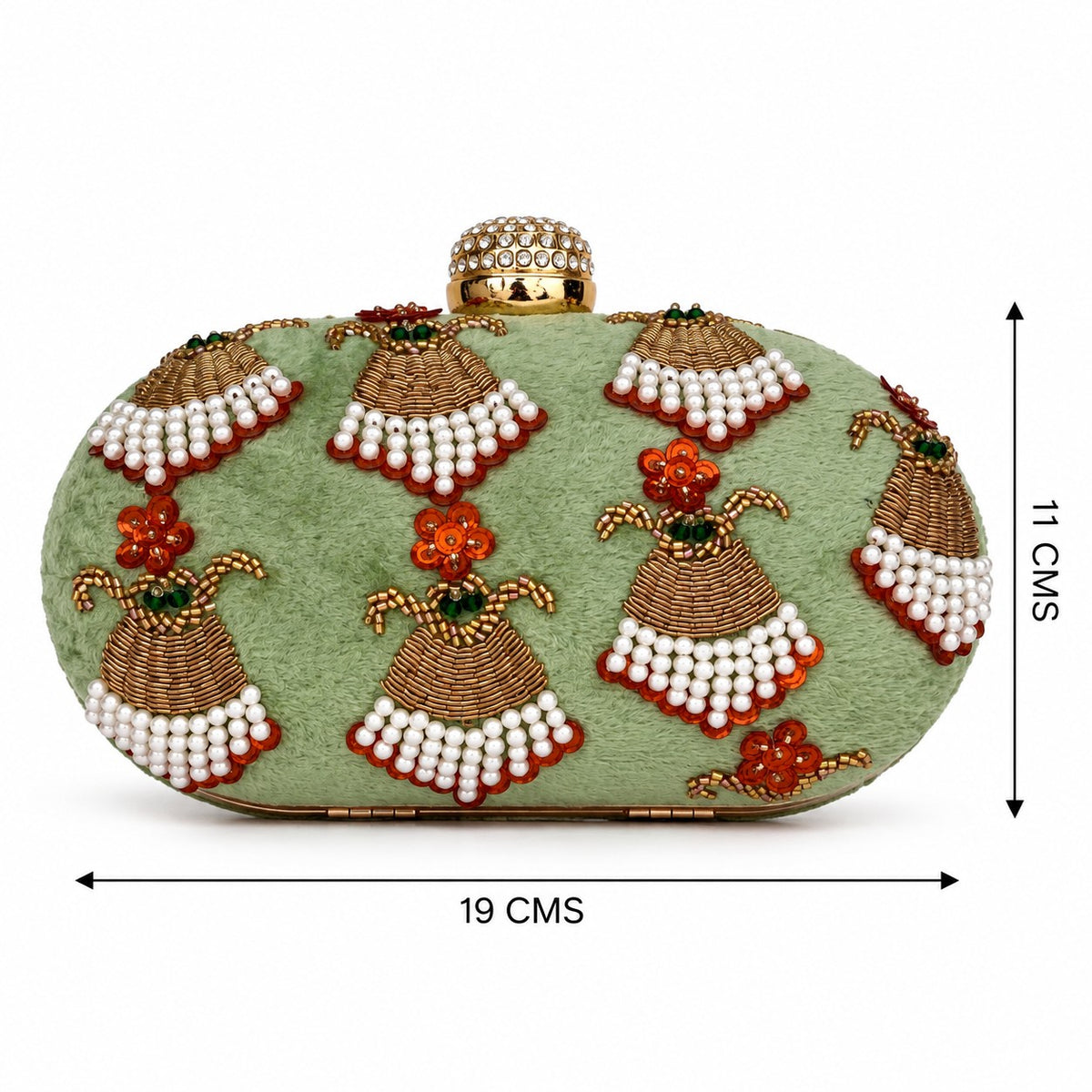 Mint Green Beaded Bridal Clutch