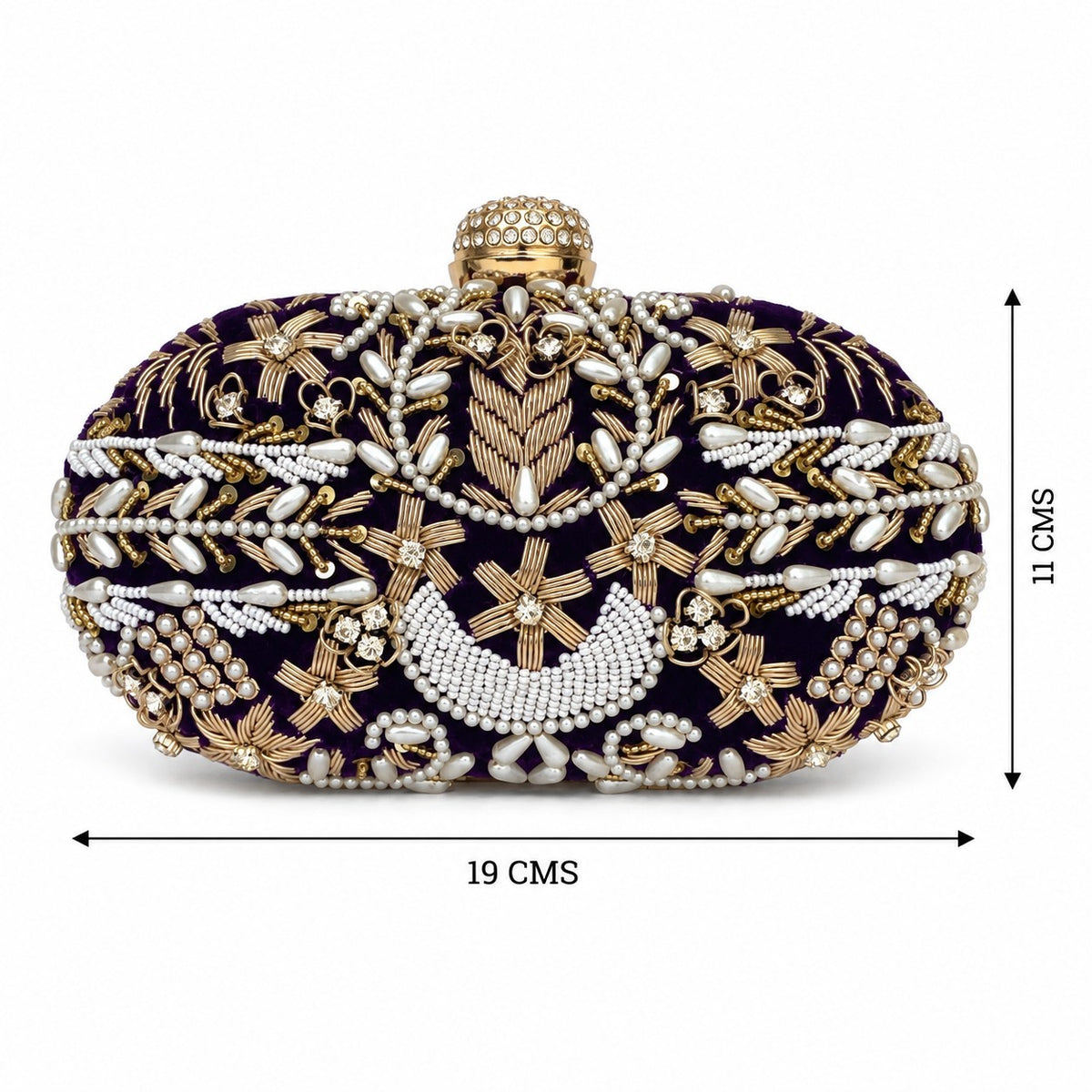 Jewelled Purple Bridal Clutch