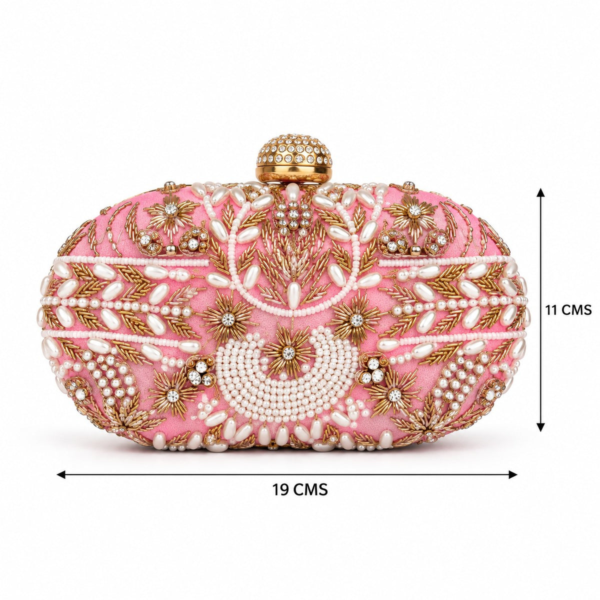 Jeweled Pink Bridal Clutch