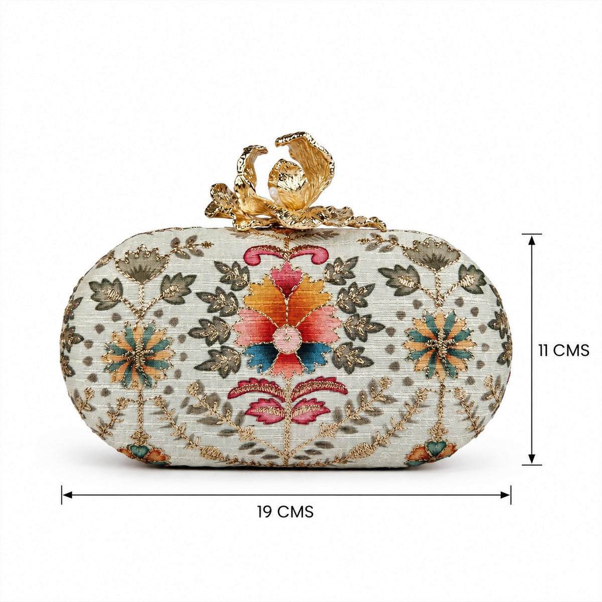 White Floral Bridal Clutch