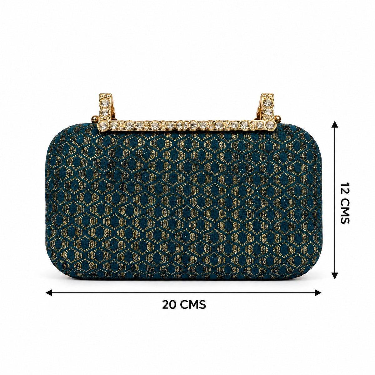 Teal Brocade Clutch