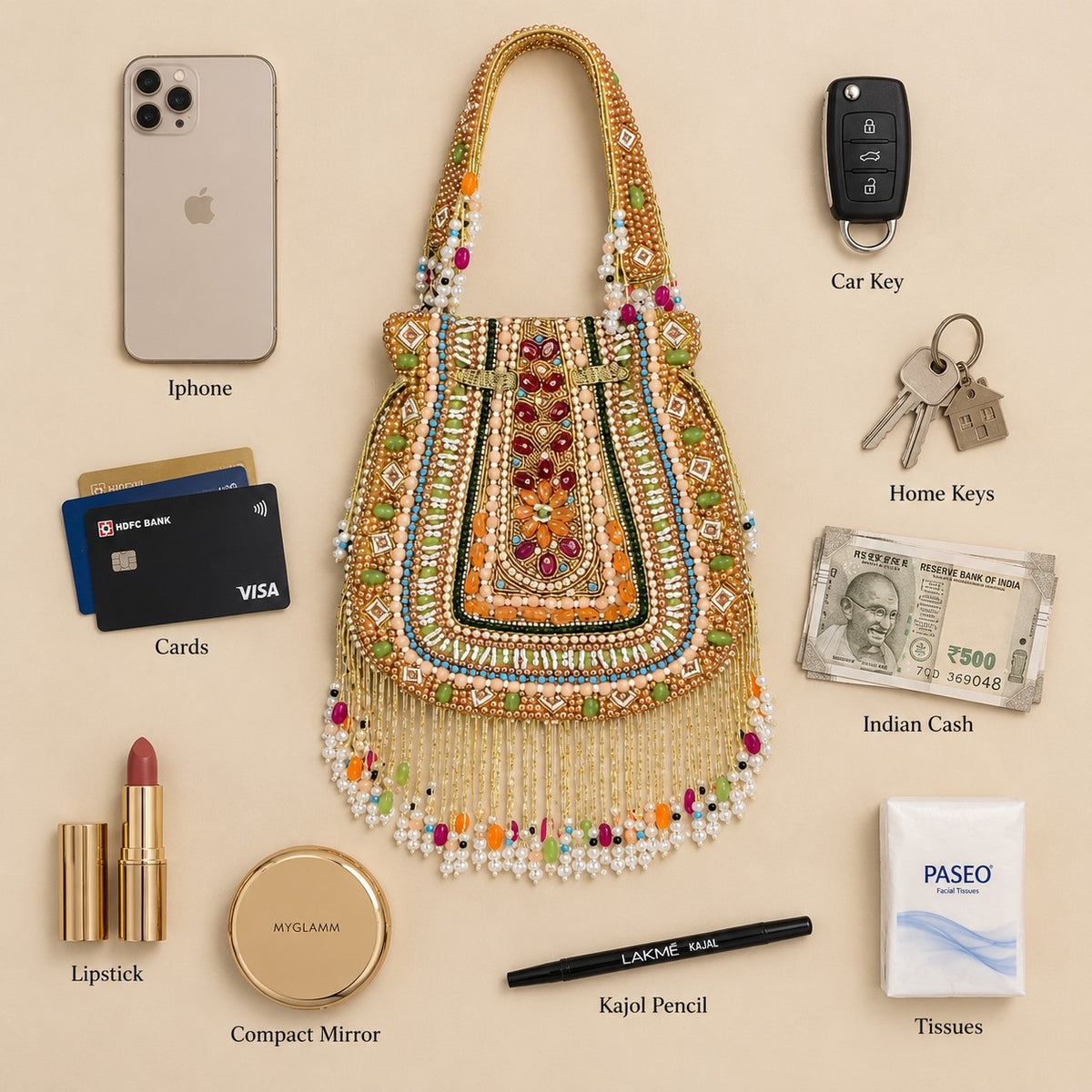Boho Carnival Beaded Potli
