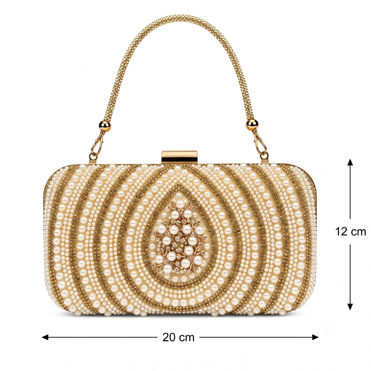 Champagne Teardrop Motif Clutch