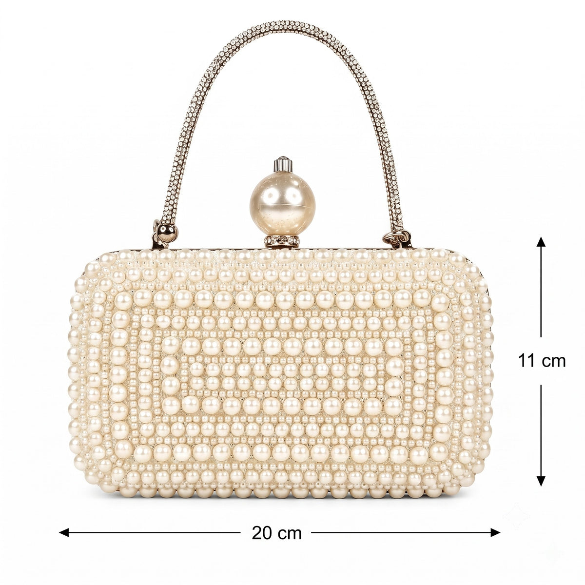 White Pearl Box Clutch