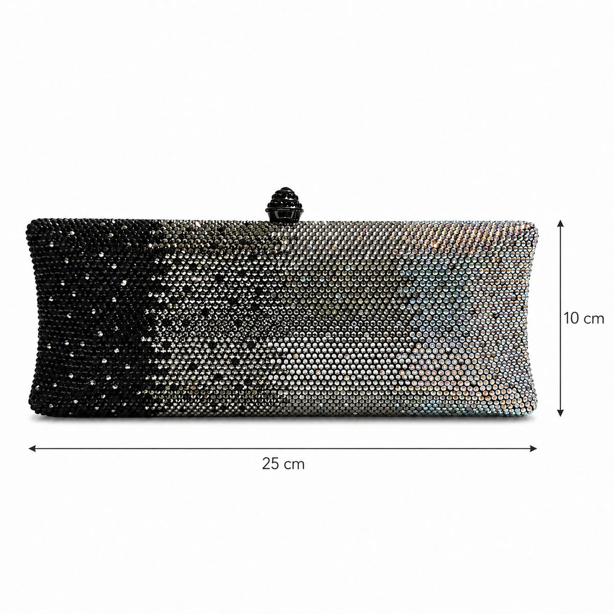 Charcoal Ombre Crystal Clutch