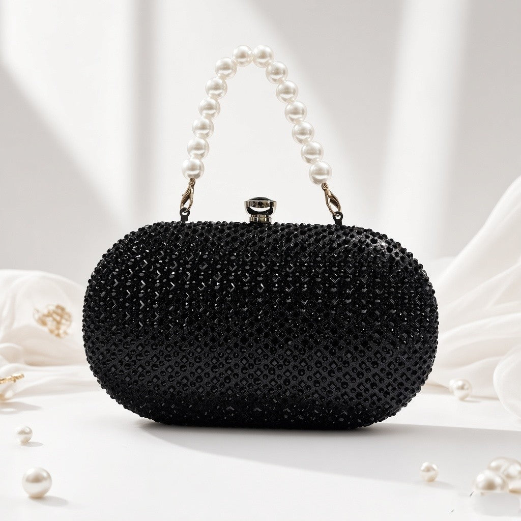 Noir Black Pearl Handle Clutch
