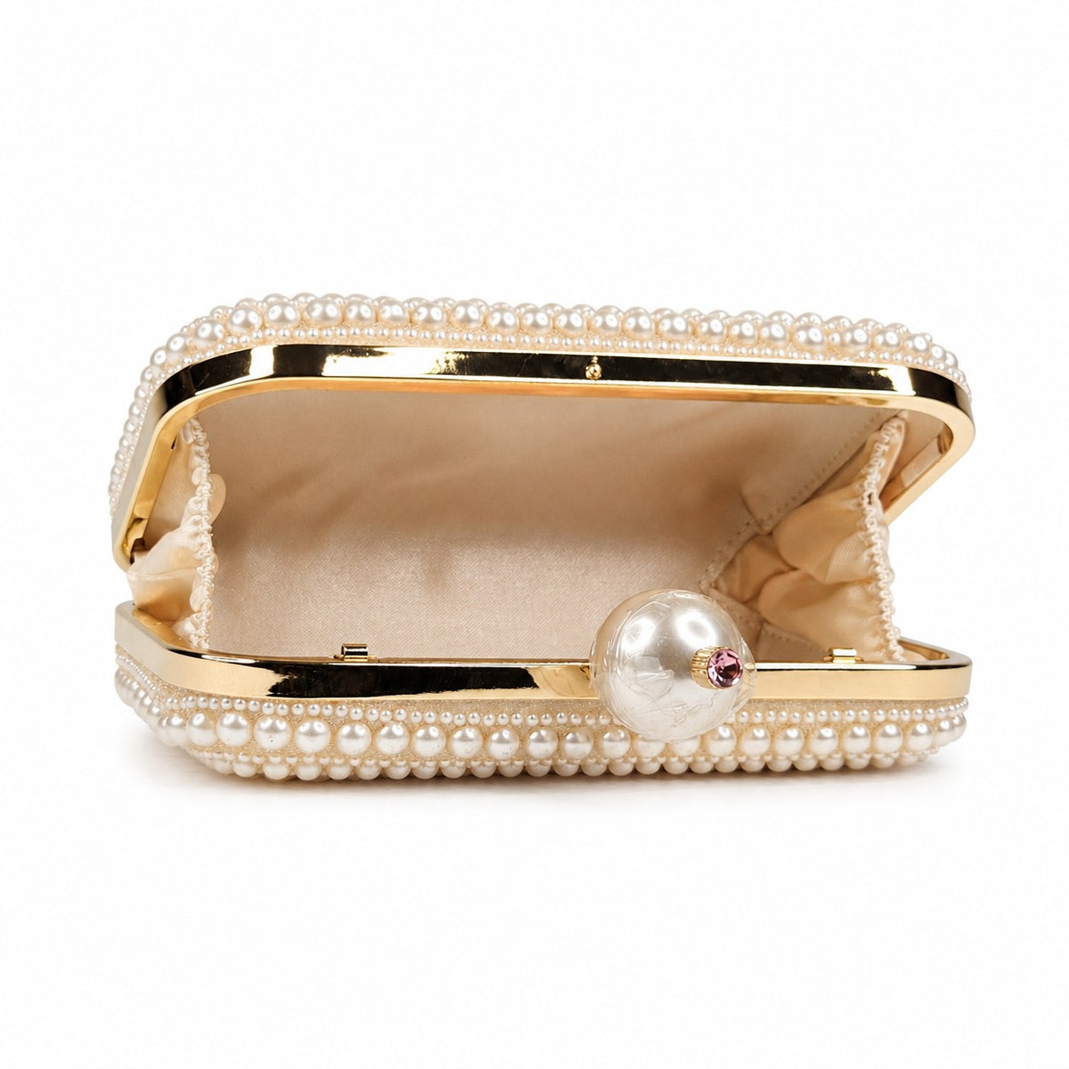 Blush Pink Pearl Box Clutch