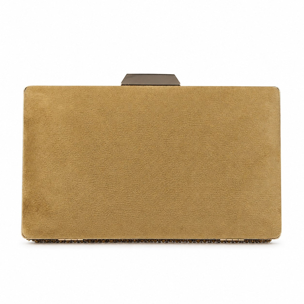 Brown Scatter Pearl Box Clutch