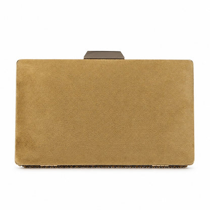 Brown Scatter Pearl Box Clutch