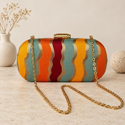 Colourblock clutch