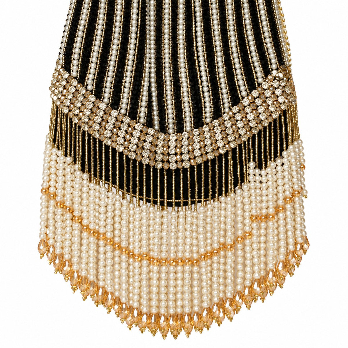 Pearl-Embellished Black Bridal Potli