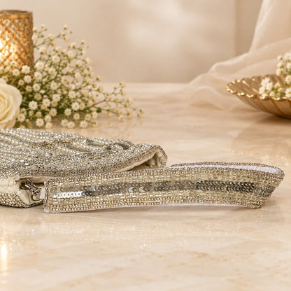 Silver Sequin Bridal Potli