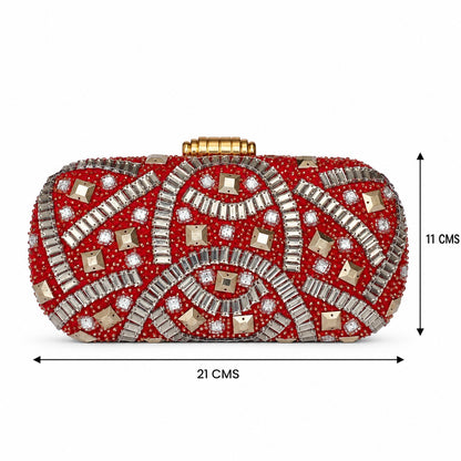 Embellished Red Bridal Clutch