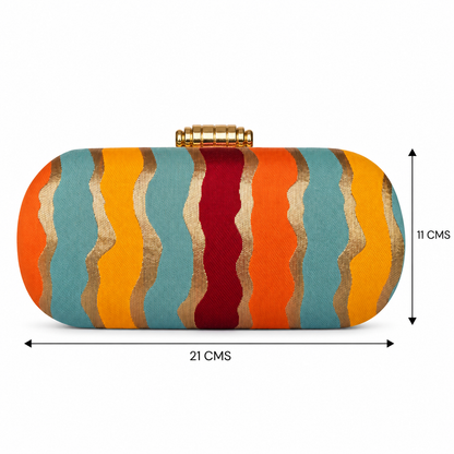 Colourblock clutch