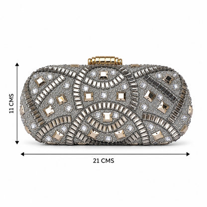 Embellished Silver Bridal Clutch