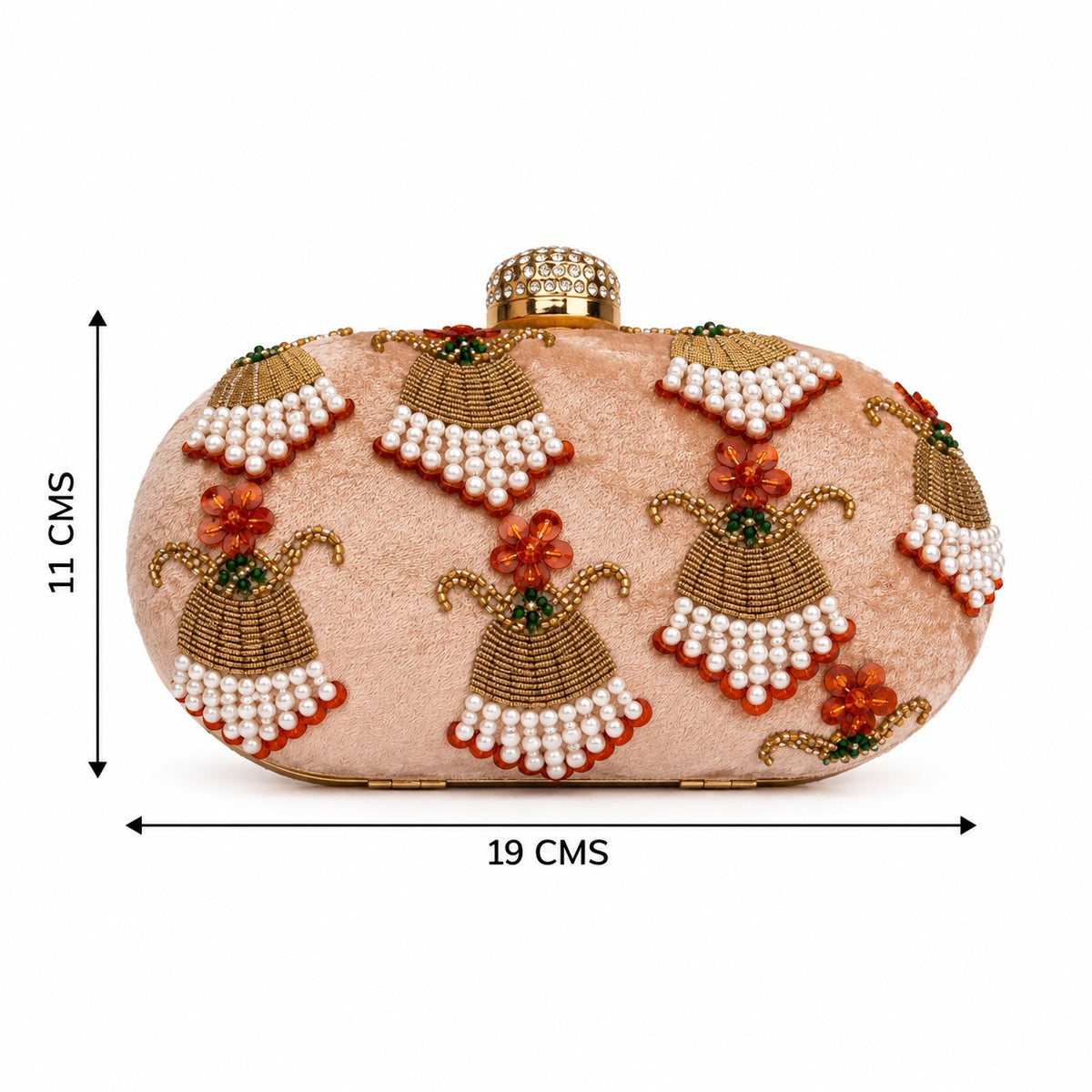 Blush Pink Beaded Bridal Clutch