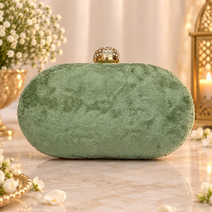 Mint Green Beaded Bridal Clutch