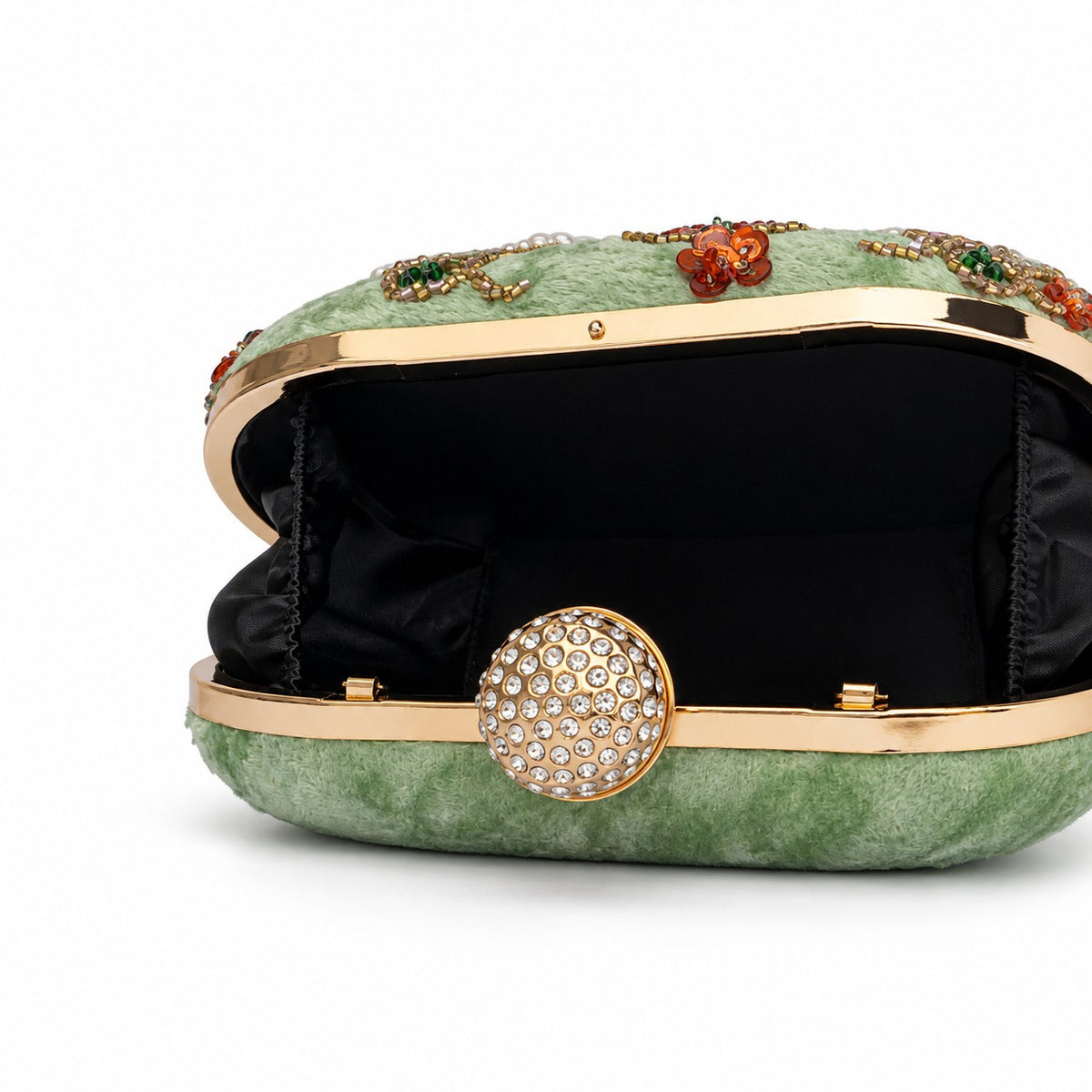 Mint Green Beaded Bridal Clutch