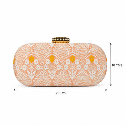 Peach Floral Clutch