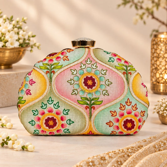 Multicolor Floral Clutch