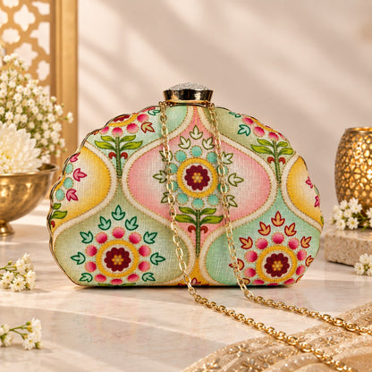 Multicolor Floral Clutch