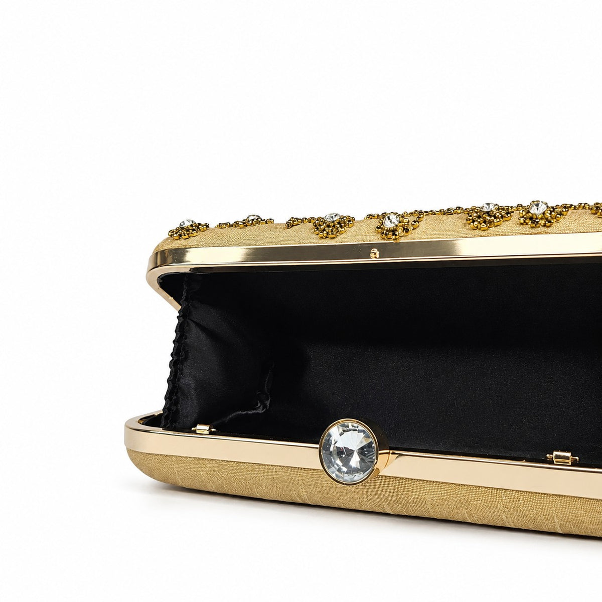 Embellished Gold Floral Clutch