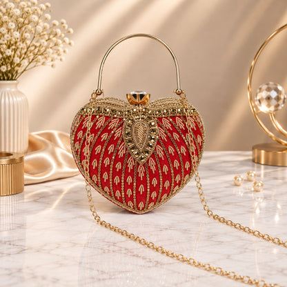 Red Heart Crystal Clutch