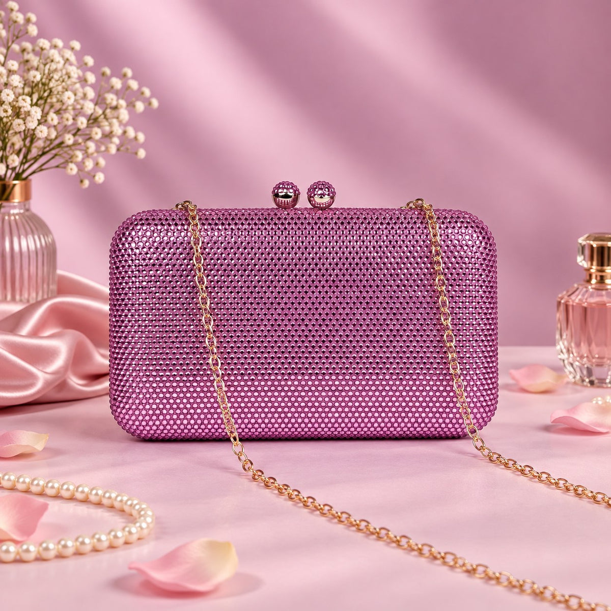Orchid Pink Box Clutch