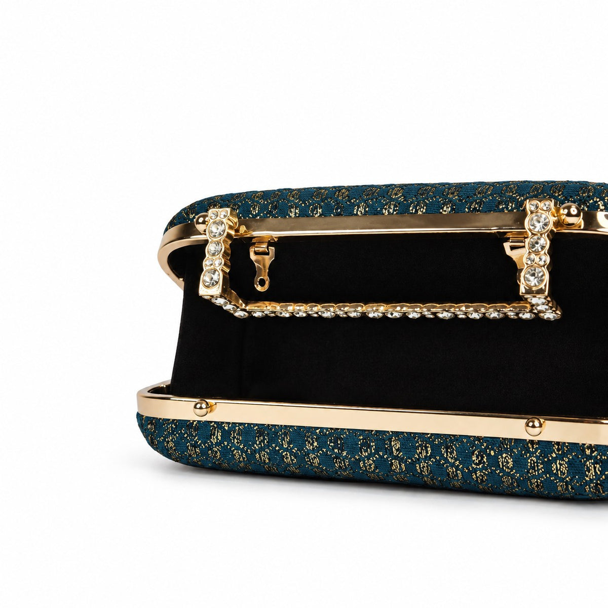 Teal Brocade Clutch
