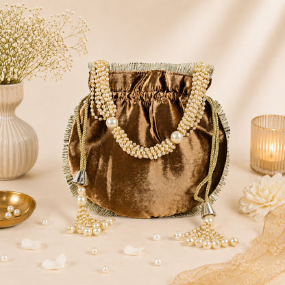 Antique Gold Crystal Burst Potli