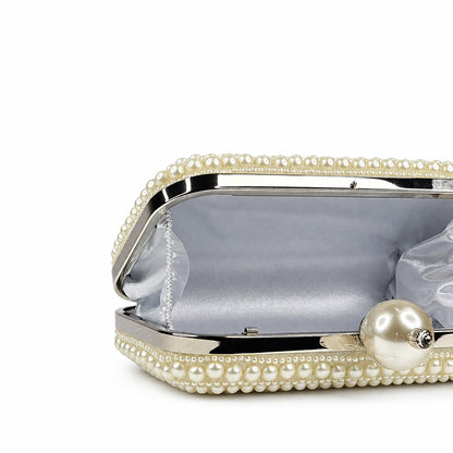 White Pearl Box Clutch