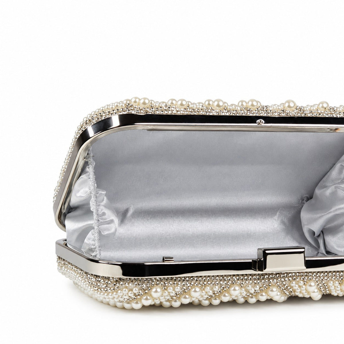 White Teardrop Motif Clutch