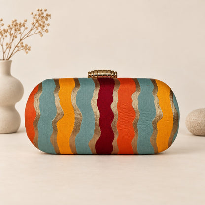 Colourblock clutch