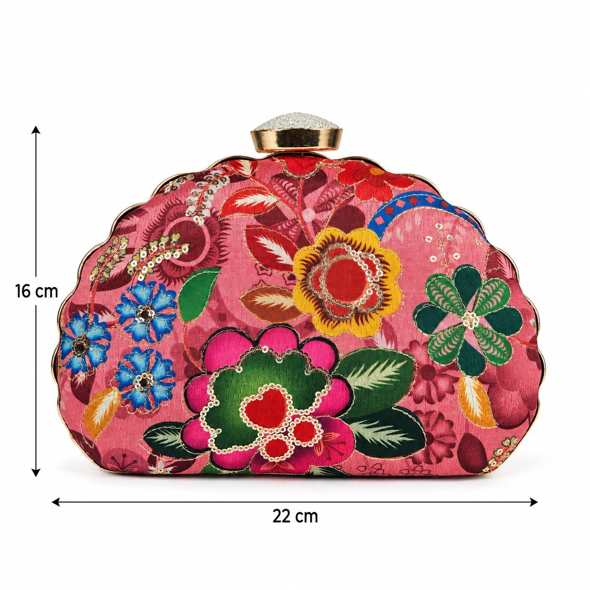 Ornate Rose Floral Clutch