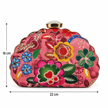 Ornate Rose Floral Clutch