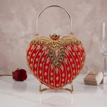 Red Heart Crystal Clutch