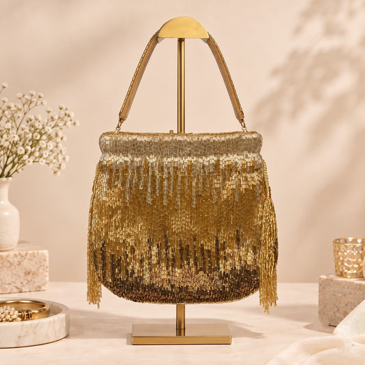 Golden Ombre Beaded Potli