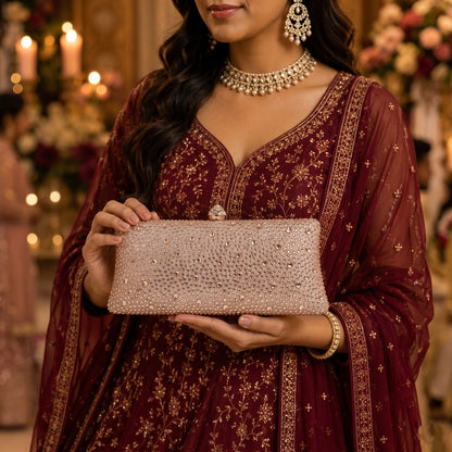 Rose Gold Crystal Clutch