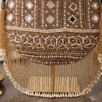 Noir Mirror-Work Beaded Potli
