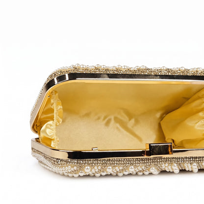 Champagne Teardrop Motif Clutch