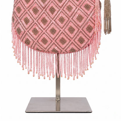 Blush pink Beaded Potli