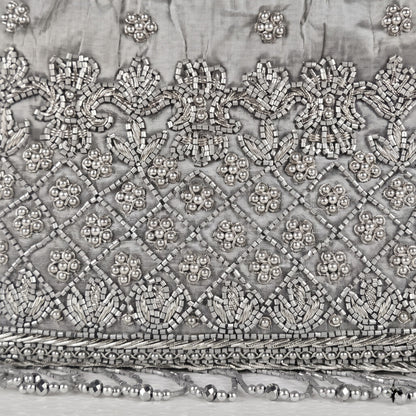 Silver Trellis Beaded Potli