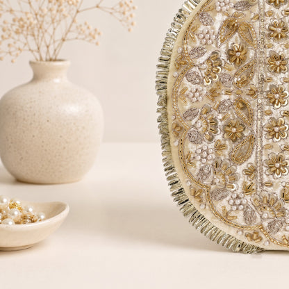Ivory Gold Paisley Potli
