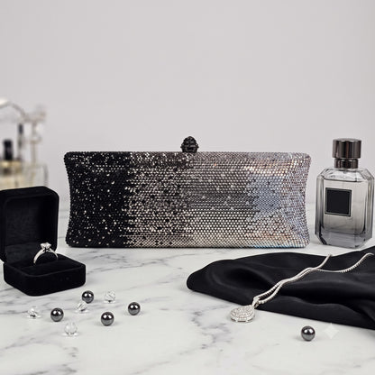 Charcoal Ombre Crystal Clutch
