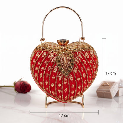 Red Heart Crystal Clutch