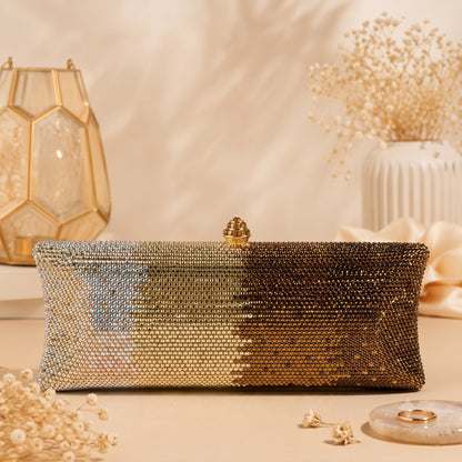 Golden Ombre Crystal Clutch