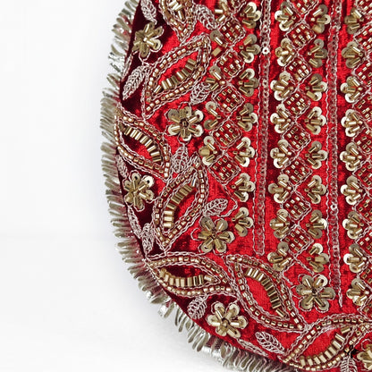 Ruby Sequin Leaf Potli
